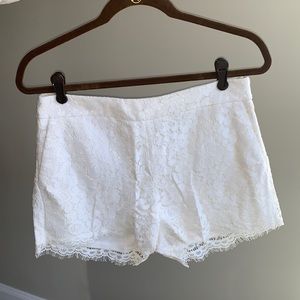 Express white lace shorts